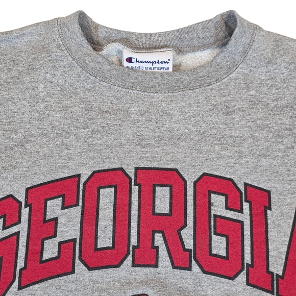 CHAMPION Georgia Bulldogs Crewneck Sweatshirt | M | UGA College Sportswear - Picture 10 of 15